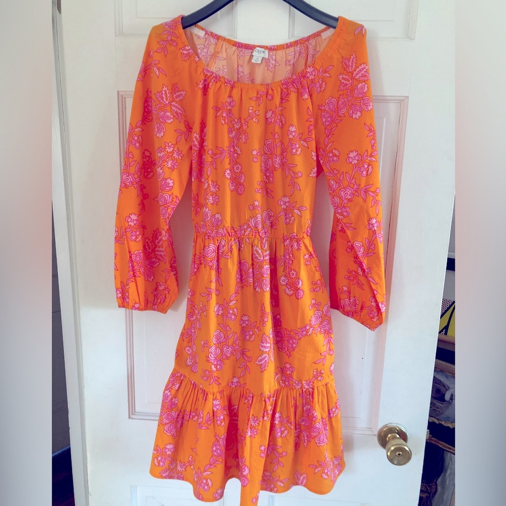 J Crew Factory Tiered Mini Dress NWT Bird of Paradise Tropic Print Size 4
